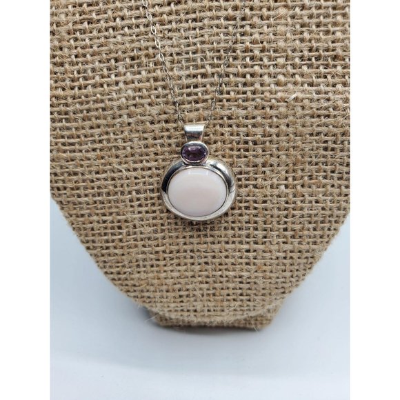 Sterling silver mother of pearl neckless set - Picture 2 of 9